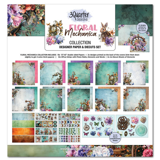 3Quarter Designs - 12x12 - Floral Mechanica