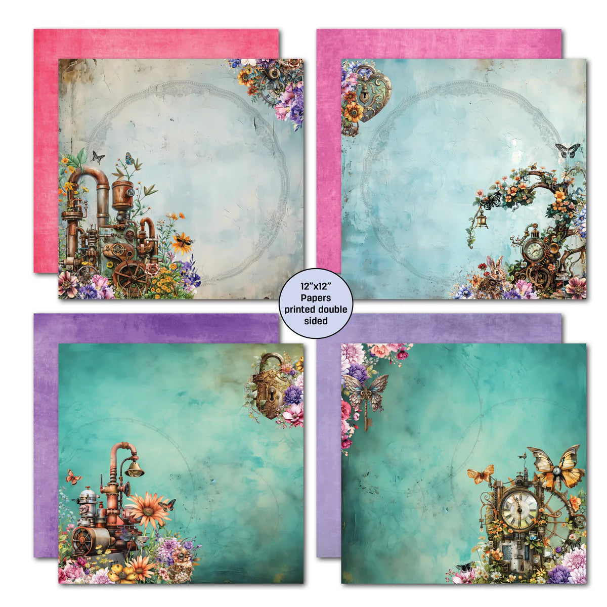 3Quarter Designs - 12x12 - Floral Mechanica