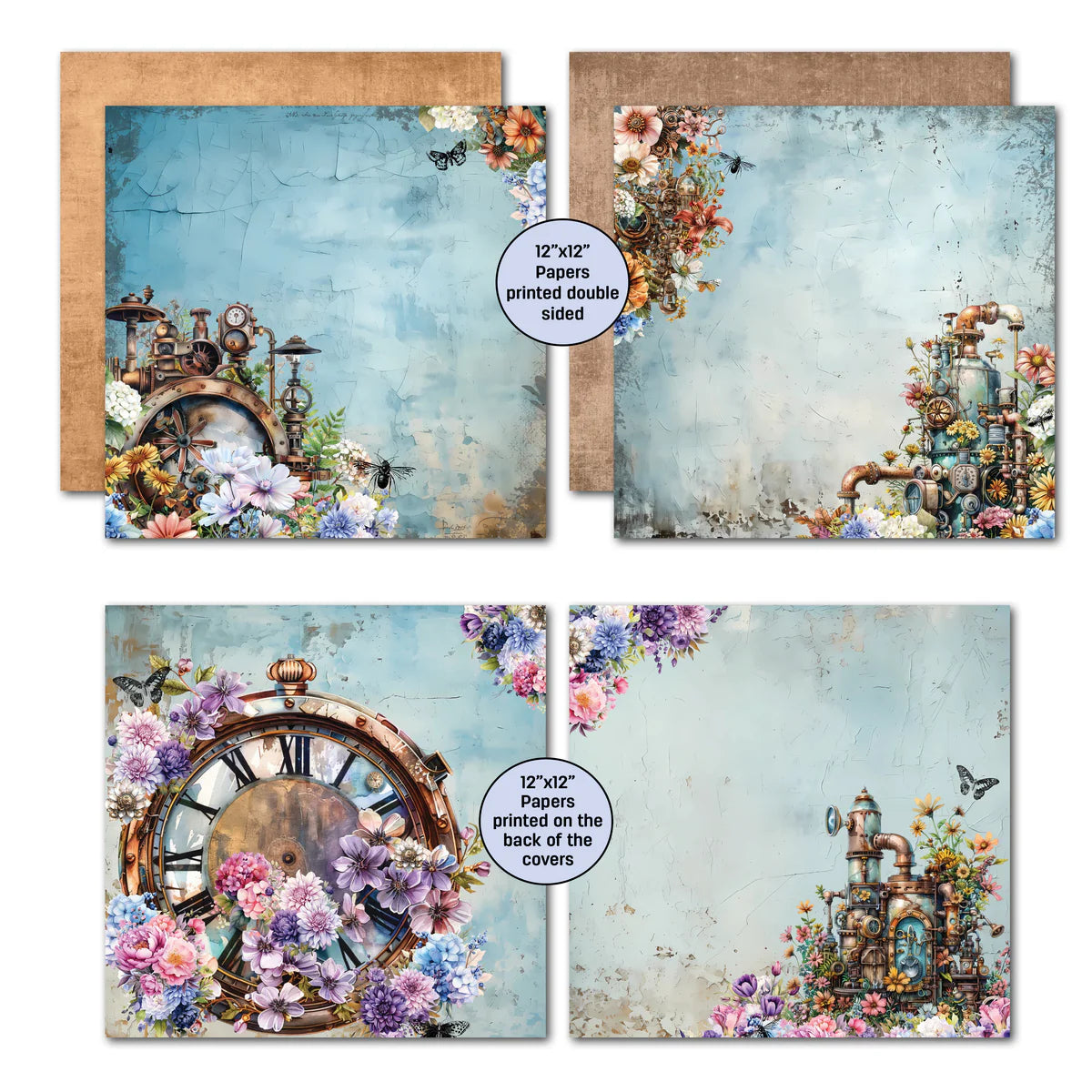 3Quarter Designs - 12x12 - Floral Mechanica
