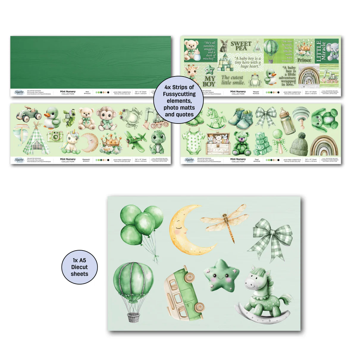 3Quarter Designs - 12x12 - Mint Nursery Mini Collection