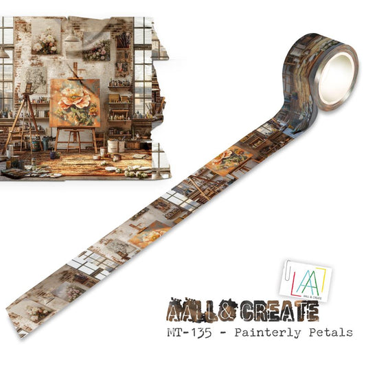 AALL And Create Layer - It - Up Washi Tape - 135 - Painterly Petals - The Crafty Kiwi