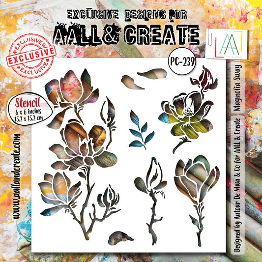 AALL & Create - 6"x6" Stencil - Magnolia Sway - The Crafty Kiwi