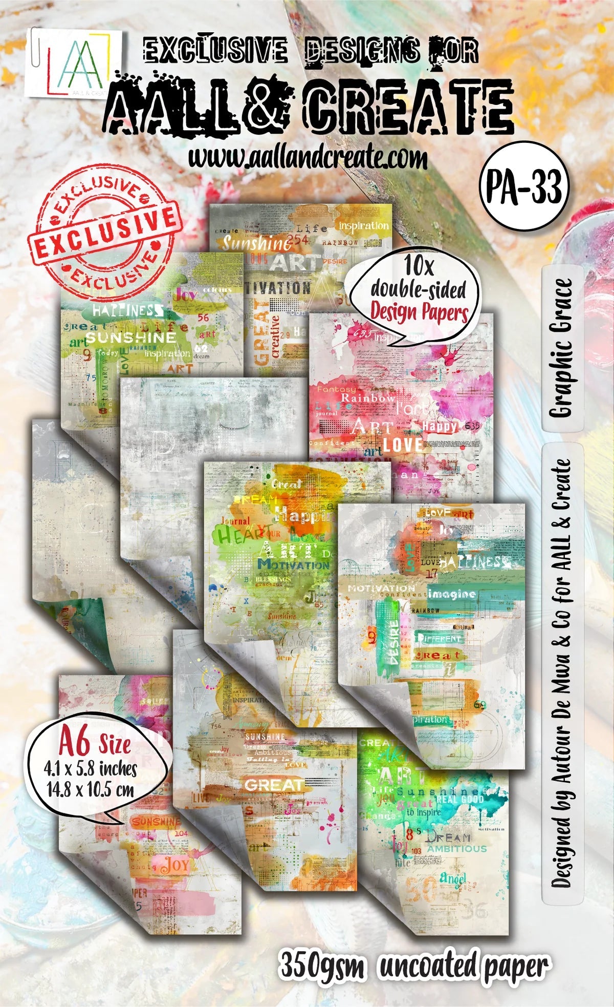 AALL & Create - A6 Design Paper - Graphic Grace - The Crafty Kiwi