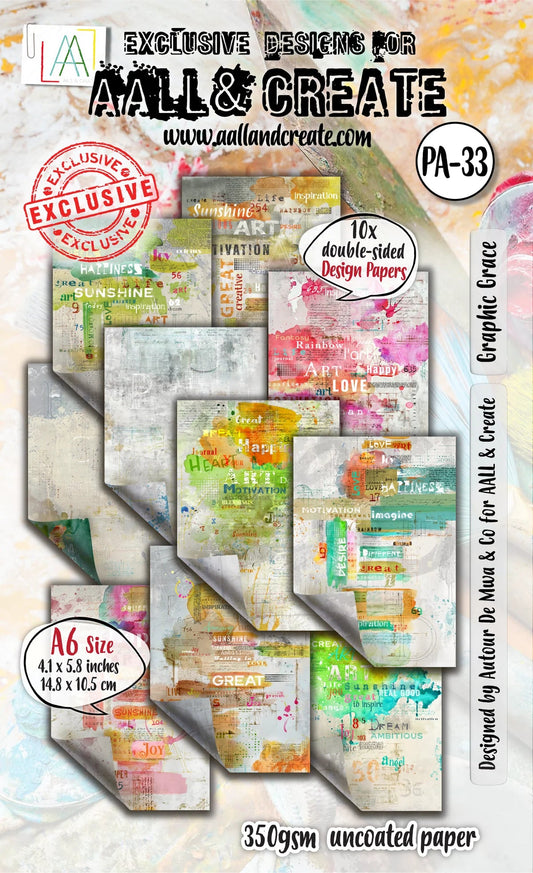 AALL & Create - A6 Design Paper - Graphic Grace - The Crafty Kiwi