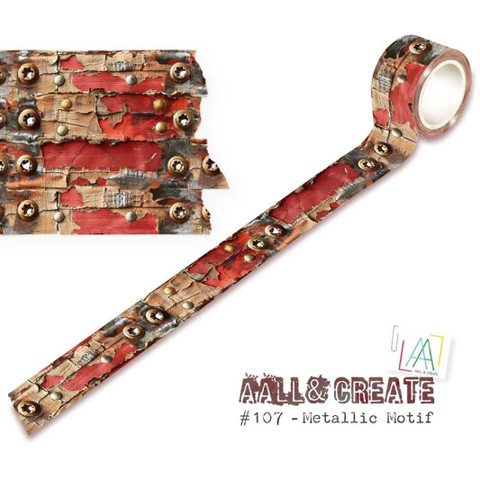 AALL & Create - Layer it Up Washi Tape - 107 Melallic Motif - The Crafty Kiwi