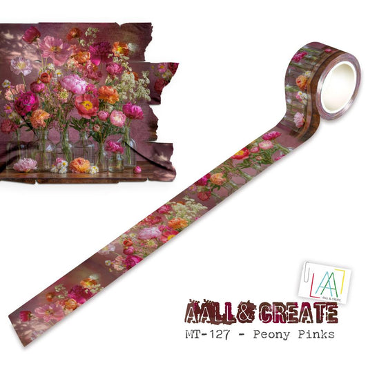 AALL & Create - Layer - It - Up Washi Tape -  127 - Peony Pinks - The Crafty Kiwi