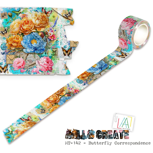 AALL & Create - Layer it Up Washi Tape - 142 Butterfly Correspondence - The Crafty Kiwi