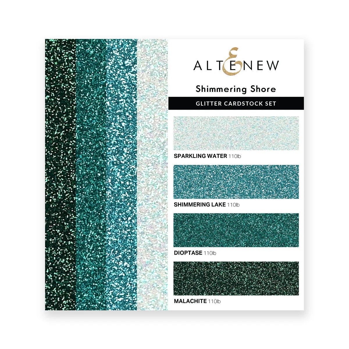 Altenew - Glitter Gradient Cardstock Set - Shimmering Shore (16 sheets) - The Crafty Kiwi