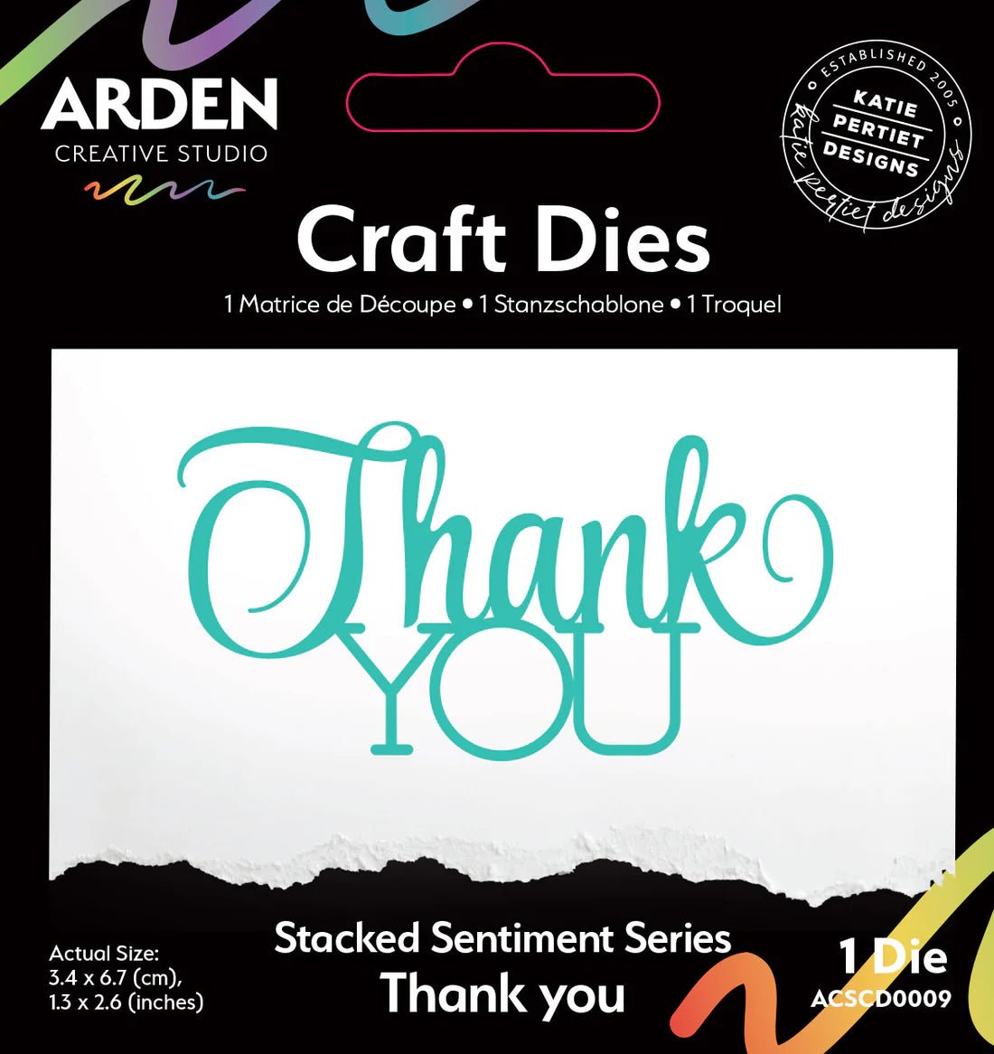 Arden Creative Studio - "Page Starters" Stacked Sentiment Die - Thank You - The Crafty Kiwi