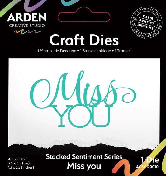 Arden Creative Studio - "Page Starters" Stacked Sentiment - Miss You - The Crafty Kiwi