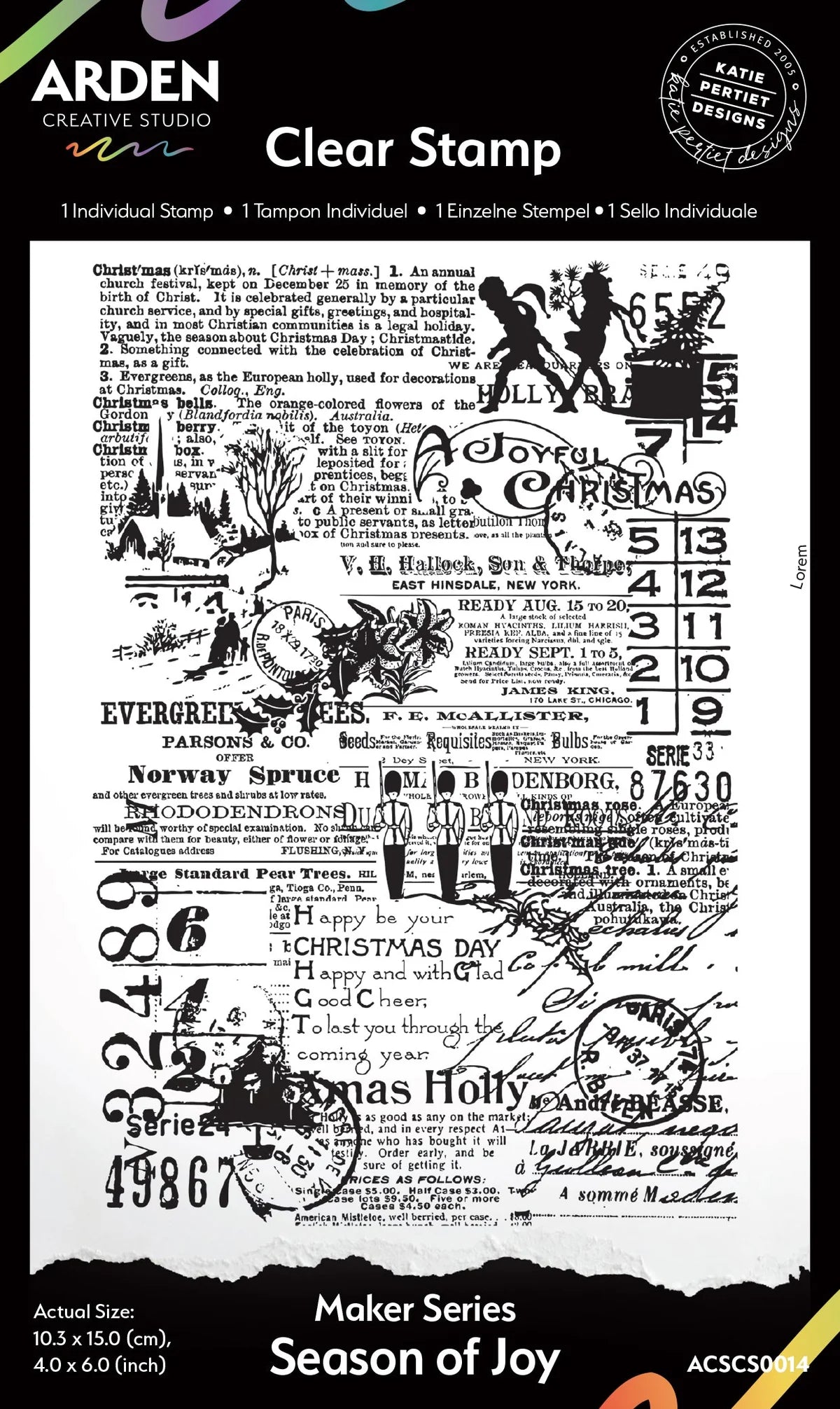 Arden Creative Studio - Season of Joy - 6x4" Background Clear Stamp - The Crafty Kiwi