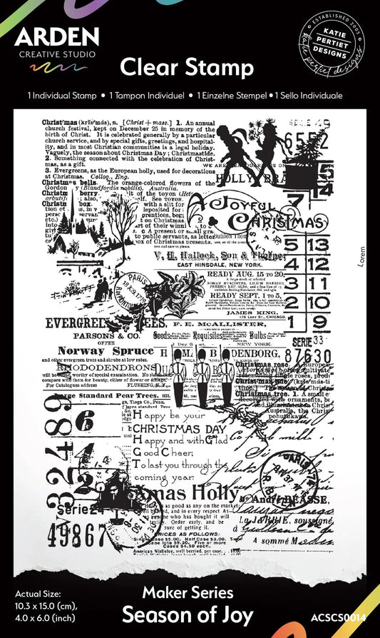 Arden Creative Studio - Season of Joy - 6x4" Background Clear Stamp - The Crafty Kiwi