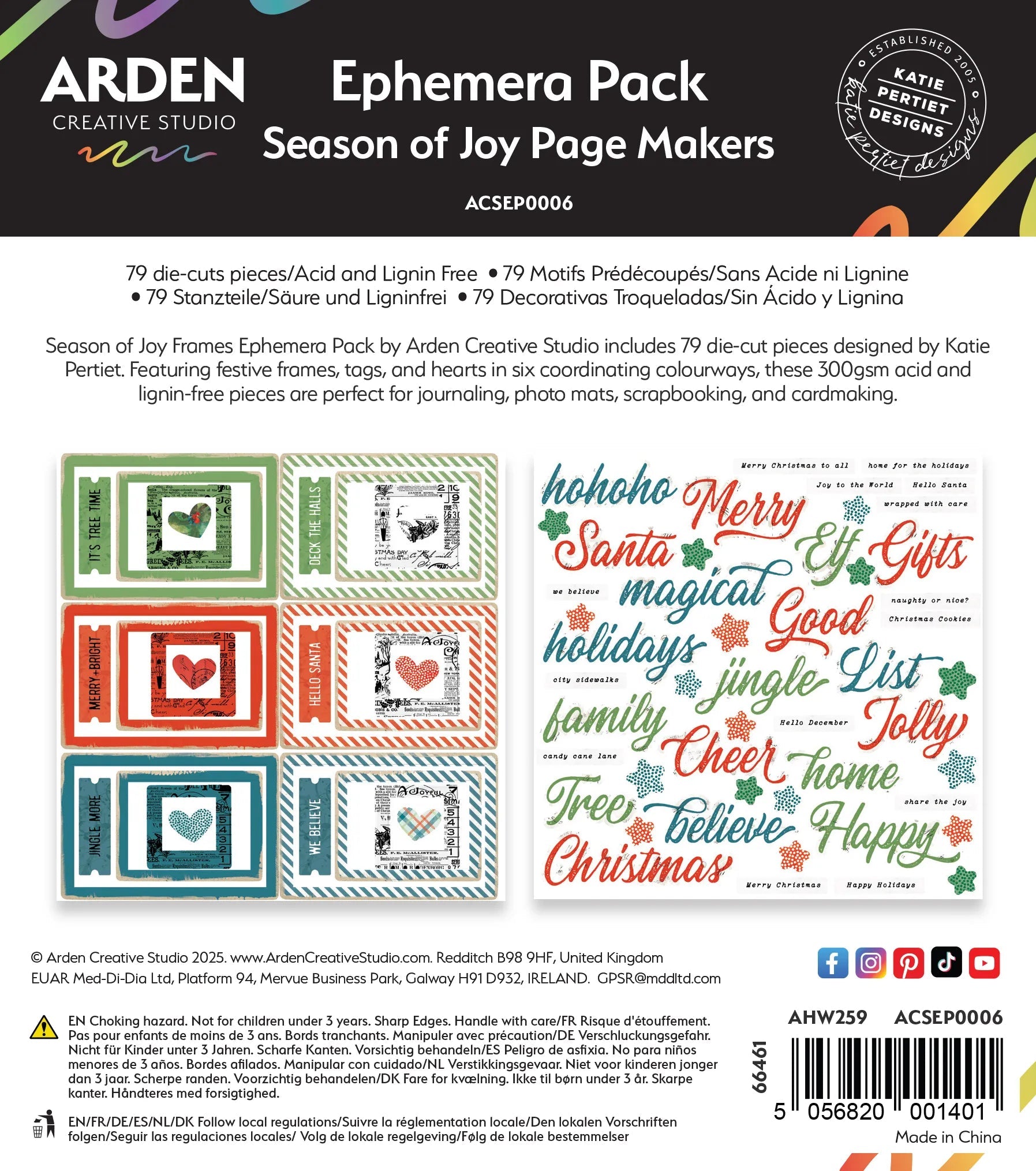 Arden Creative Studio - Season of Joy - Page Makers Ephemera Pack - The Crafty Kiwi