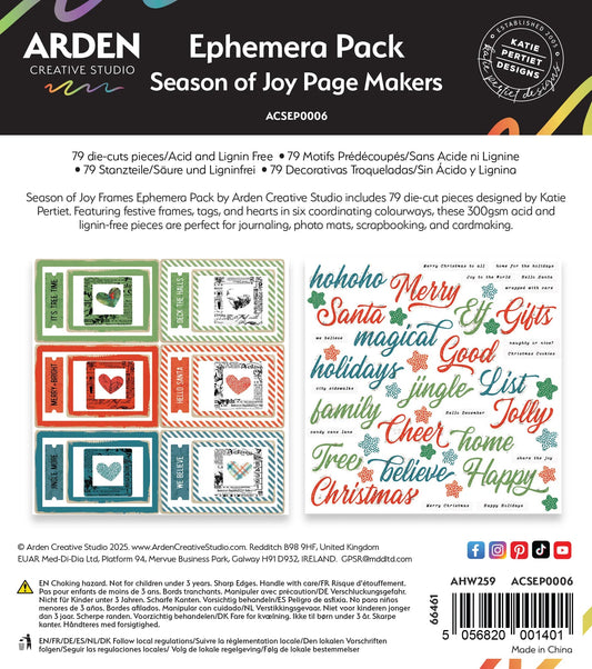 Arden Creative Studio - Season of Joy - Page Makers Ephemera Pack - The Crafty Kiwi