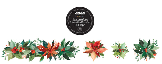 Arden Creative Studio - Season of Joy - Poinsettia – Kiss - cut Pet Tape - The Crafty Kiwi