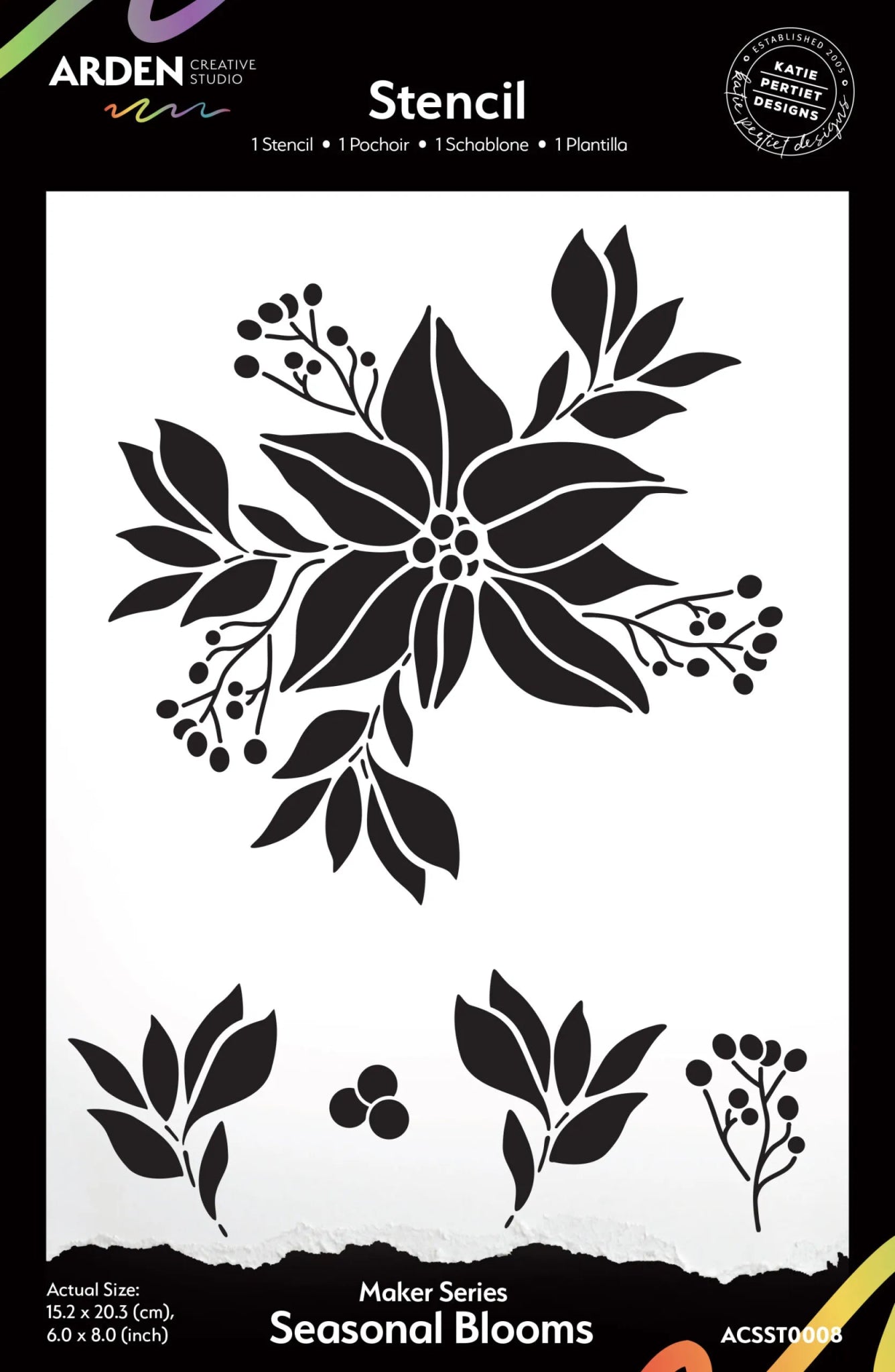 Arden Creative Studio - Season of Joy - Seasonal Blooms 6 X 8 Stencil - The Crafty Kiwi