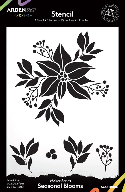 Arden Creative Studio - Season of Joy - Seasonal Blooms 6 X 8 Stencil - The Crafty Kiwi
