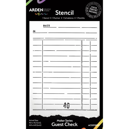 Arden Creative Studio - Vintage Maker - Guest Check 4x6" Stencil - The Crafty Kiwi