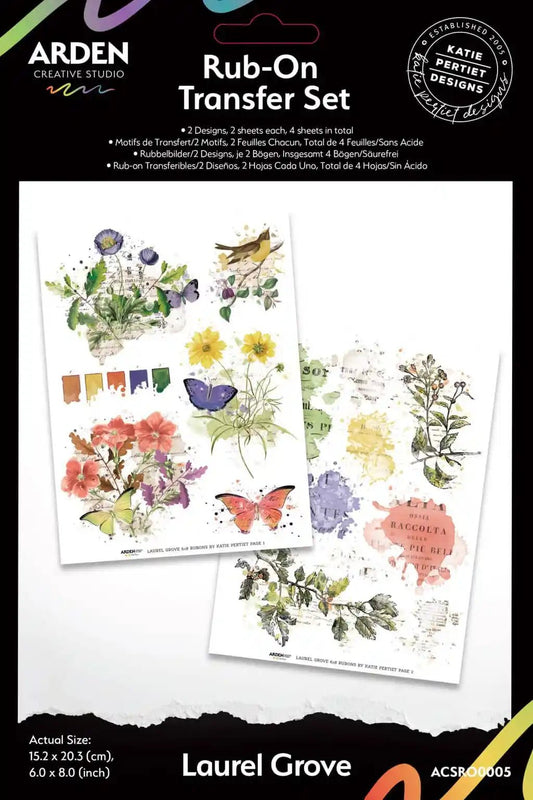Arden - Laurel Grove - Rub - On Transfer Set - The Crafty Kiwi
