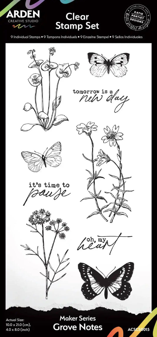 Arden - Maker Series - 4x8 Stamp Set - Grove Notes - The Crafty Kiwi