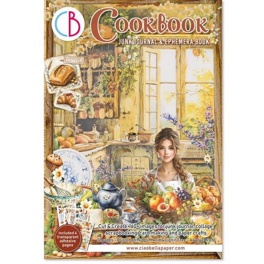 Ciao Bella - Junk Journal Ephemera Book - Cookbook (A4 32/Pkg) - The Crafty Kiwi