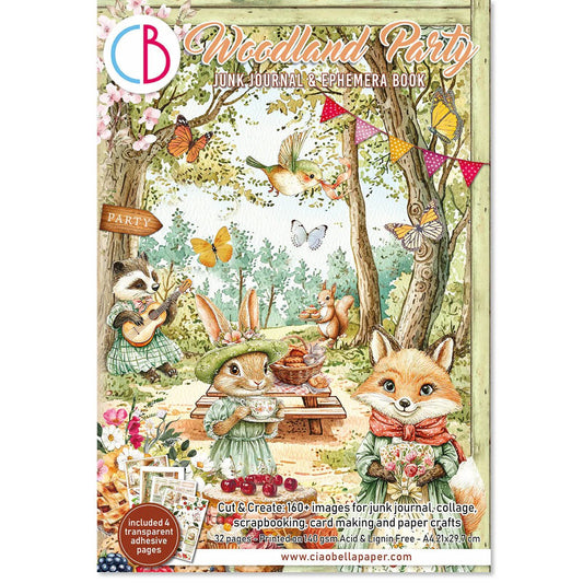 Ciao Bella - Junk Journal & Ephemera Book - Woodland Party (A4/32pg) - The Crafty Kiwi
