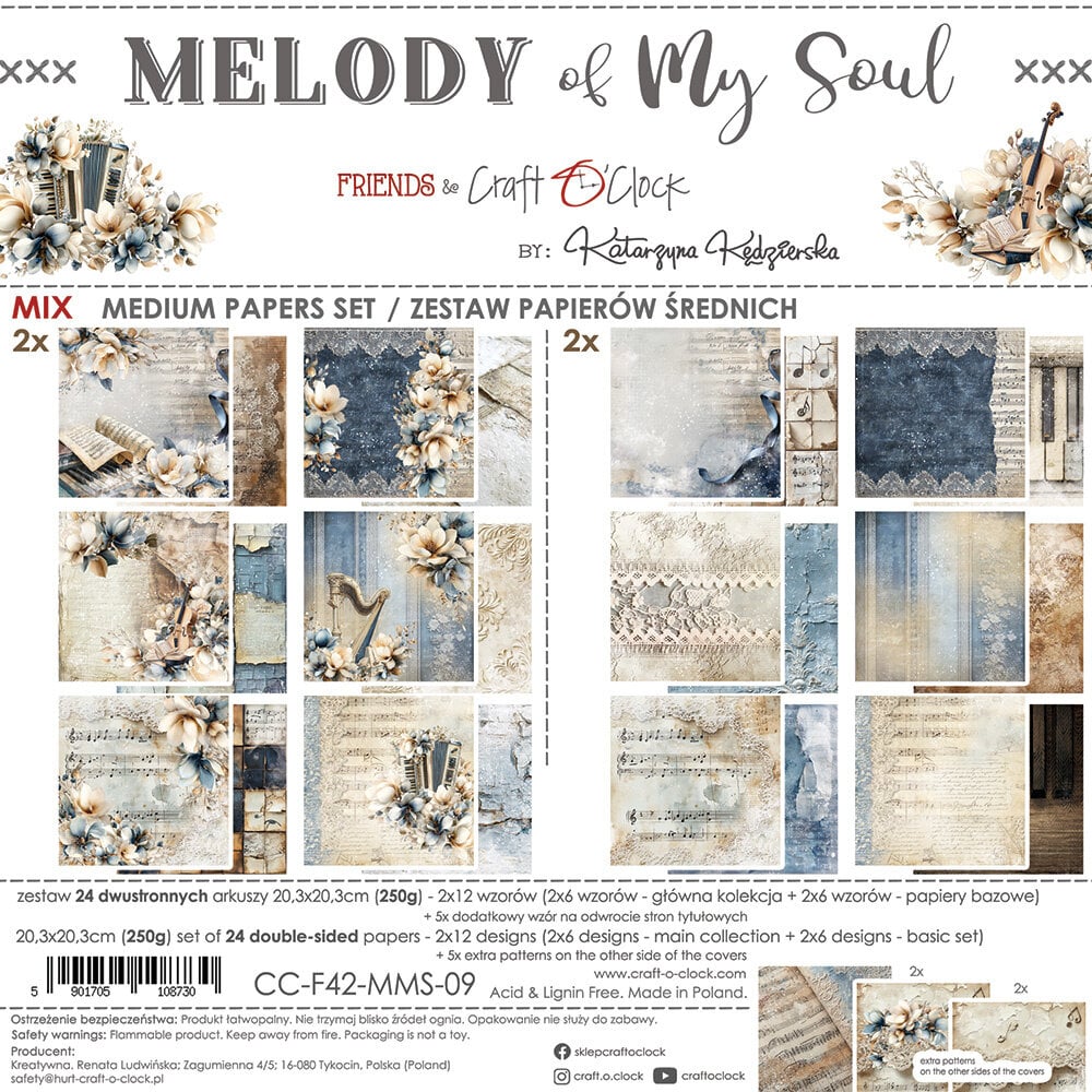 Craft O' Clock - Melody of My Soul - 8x8 Paper Collection