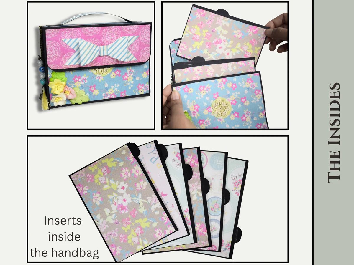 CrafTreat - Accordion Inserts Handbag Album Blanks - 2 albums 1 black, 1 kraft - The Crafty Kiwi