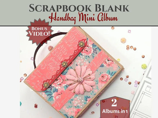 CrafTreat - Accordion Inserts Handbag Album Blanks - 2 albums 1 black, 1 kraft - The Crafty Kiwi