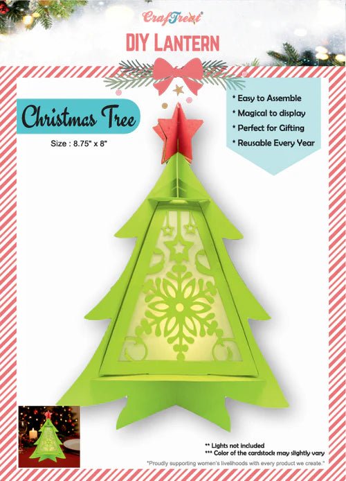 CrafTreat - DIY Paper Lantern - Christmas Tree - The Crafty Kiwi