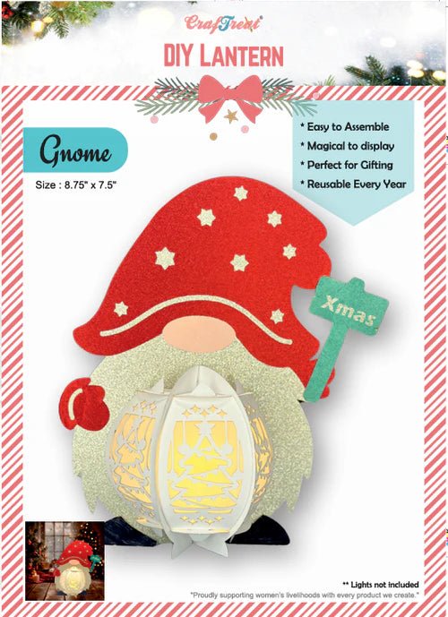 CrafTreat - DIY Paper Lantern - Gnome - The Crafty Kiwi