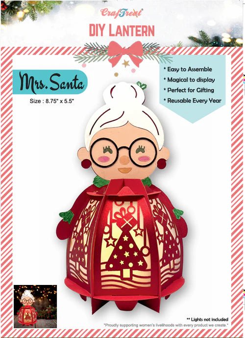 CrafTreat - DIY Paper Lantern - Mrs Santa - The Crafty Kiwi