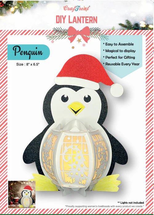 CrafTreat - DIY Paper Lantern - Penguin - The Crafty Kiwi
