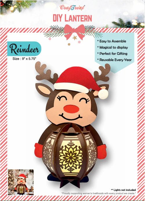 CrafTreat - DIY Paper Lantern - Reindeer - The Crafty Kiwi