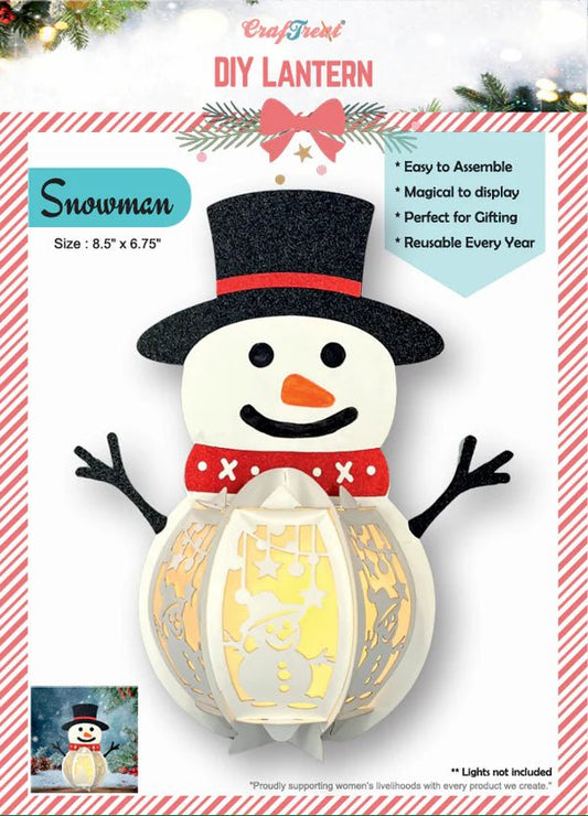 CrafTreat - DIY Paper Lantern - Snowman - The Crafty Kiwi