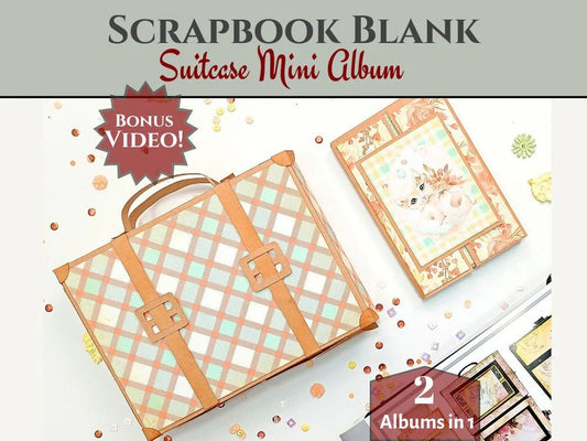 CrafTreat - Frame Accordion Suitcase Album Blanks - 2 albums, 1 black, 1 kraft - The Crafty Kiwi