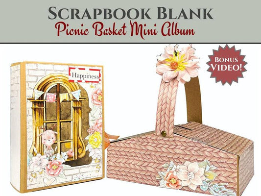 CrafTreat - Picnic Basket Mini Album Blank - BLACK (1/pack) - The Crafty Kiwi