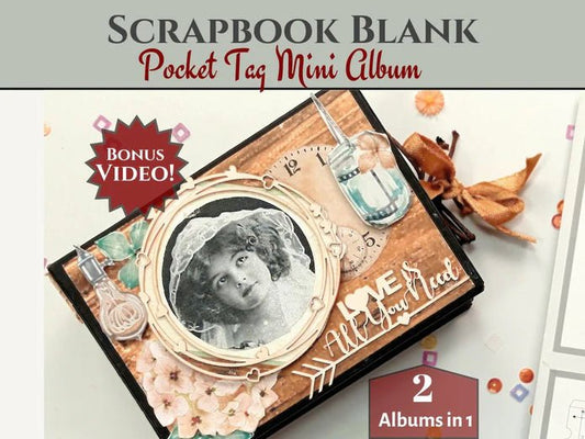 CrafTreat - Pocket Tag Mini Album Blanks - (2/pkg) 1 BLACK, 1 KRAFT - The Crafty Kiwi