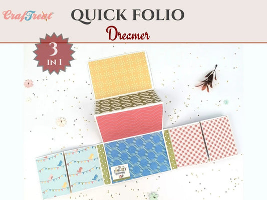 CrafTreat - Quick Folio - Dreamer - Black, Kraft, White - The Crafty Kiwi