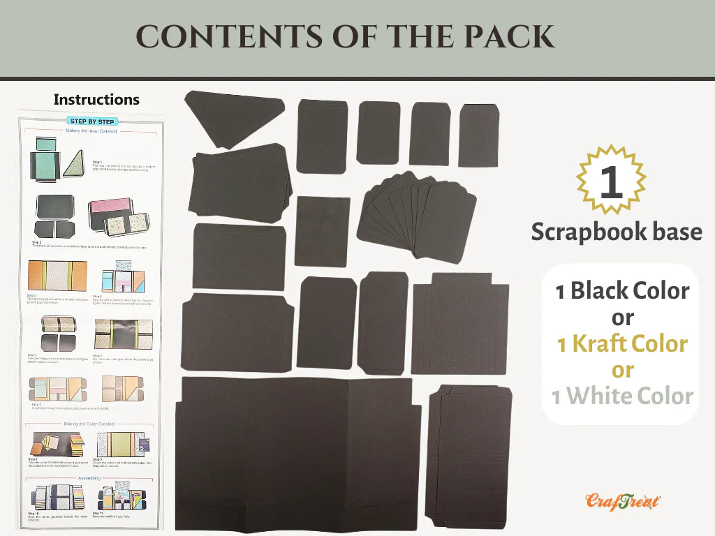 CrafTreat - Scrapbook Blank Precut Album Base - Gate Fold Folio - Ivory