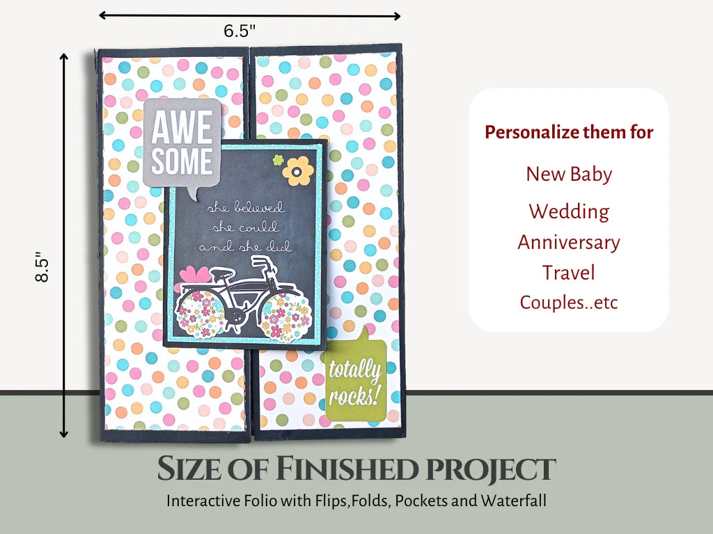 CrafTreat - Scrapbook Blank Precut Album Base - Gate Fold Folio - Ivory