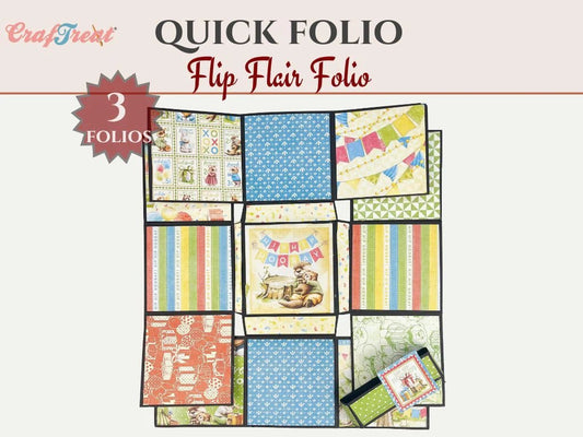CrafTreat - Scrapbook Blank Quick Folio - Flip Flair Folio - Black, Kraft and White - The Crafty Kiwi