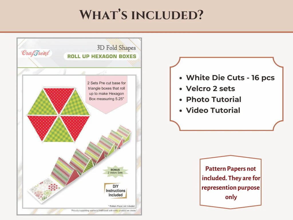 CrafTreat - Scrapbook Hexagon Roll up - White 2pcs - The Crafty Kiwi