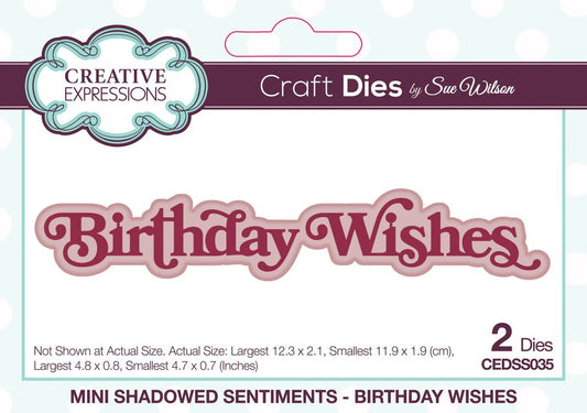 Creative Expressions - Mini Sentiment Die - Birthday Wishes - The Crafty Kiwi