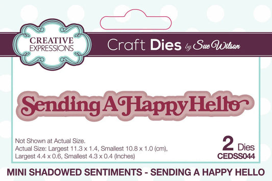 Creative Expressions - Mini Sentiment Die - Sending a Happy Hello - The Crafty Kiwi