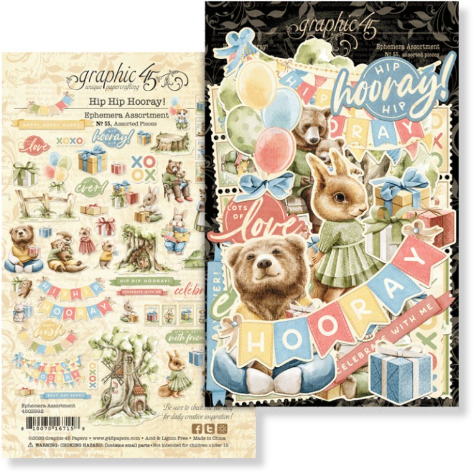 Graphic 45 - Hip Hip Hooray Bundle Kit (4 products) - The Crafty Kiwi