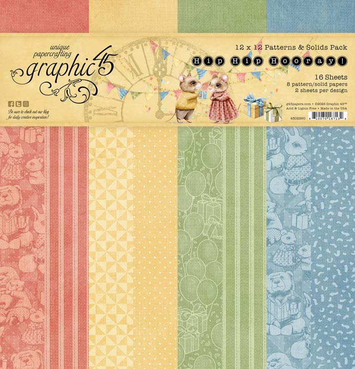 Graphic 45 - Hip Hip Hooray Bundle Kit (4 products) - The Crafty Kiwi