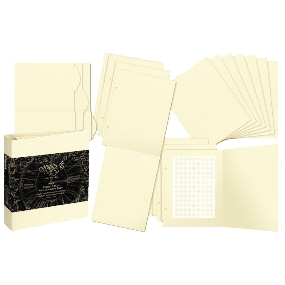 Graphic 45 - Staples Album Binder with Interactive Pages - Ivory - The Crafty Kiwi