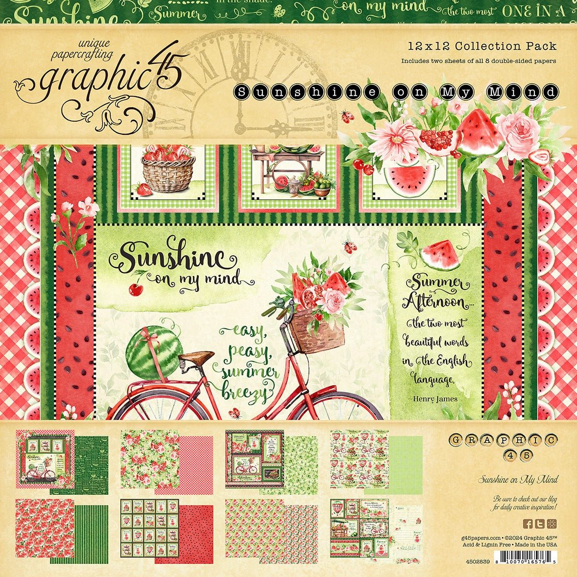 Graphic 45 - Sunshine on my Mind Bundle Kit - The Crafty Kiwi