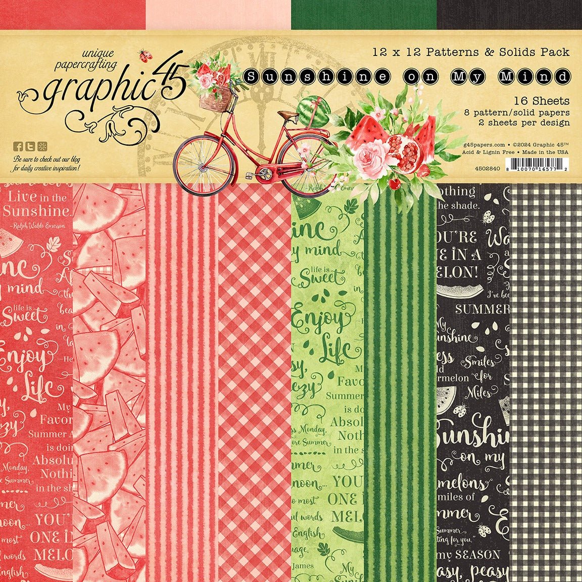 Graphic 45 - Sunshine on my Mind Bundle Kit - The Crafty Kiwi